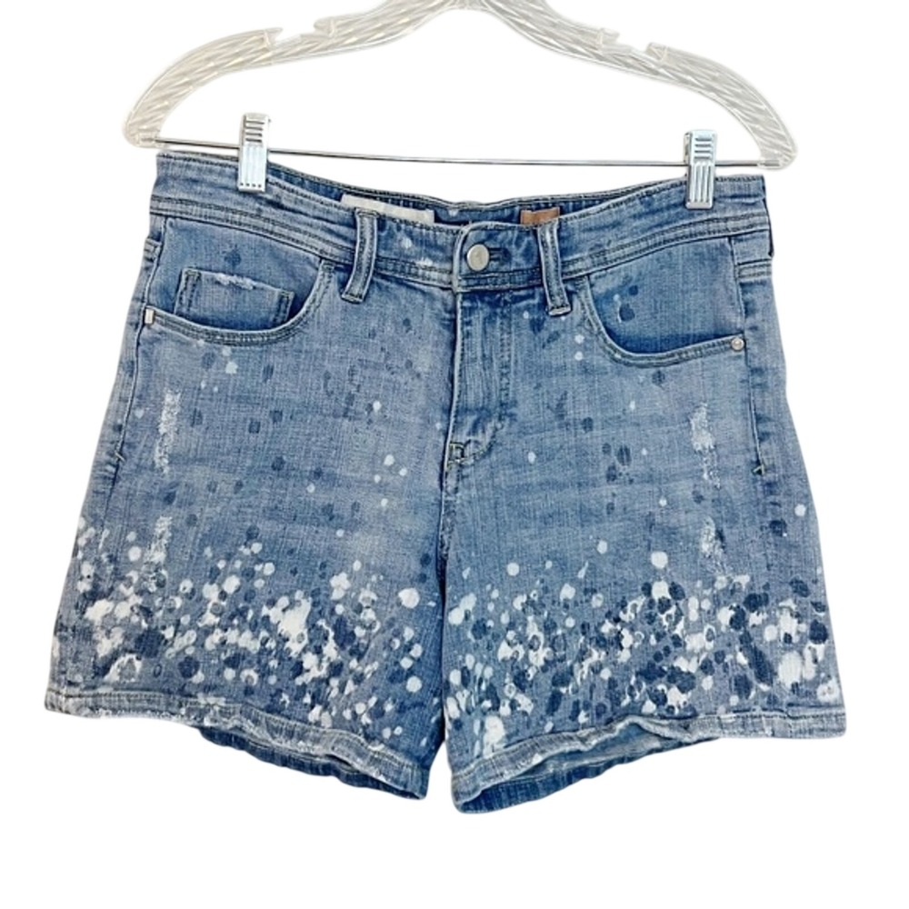 Anthropologie‎ Pilcro and the Letterpress Bleach Splatter Denim Shorts Size 28